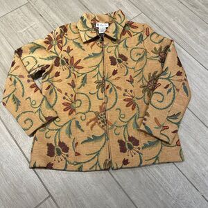 Vintage Maggie Sweet‎ Women's Tapestry Jacket Floral Embroidered, Zipper S
